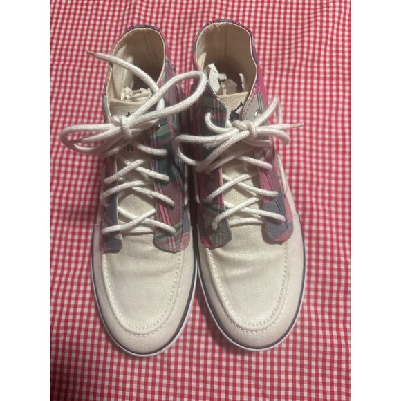 Polo Ralph Lauren Shoes - Polo Ralph Lauren Women Canvas Plaid High Top Sneakers Shoes Size 5.5